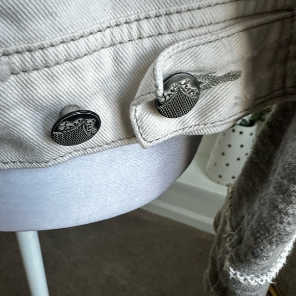 Free People White and Gray Jean Jacket - Picture 4 of 5